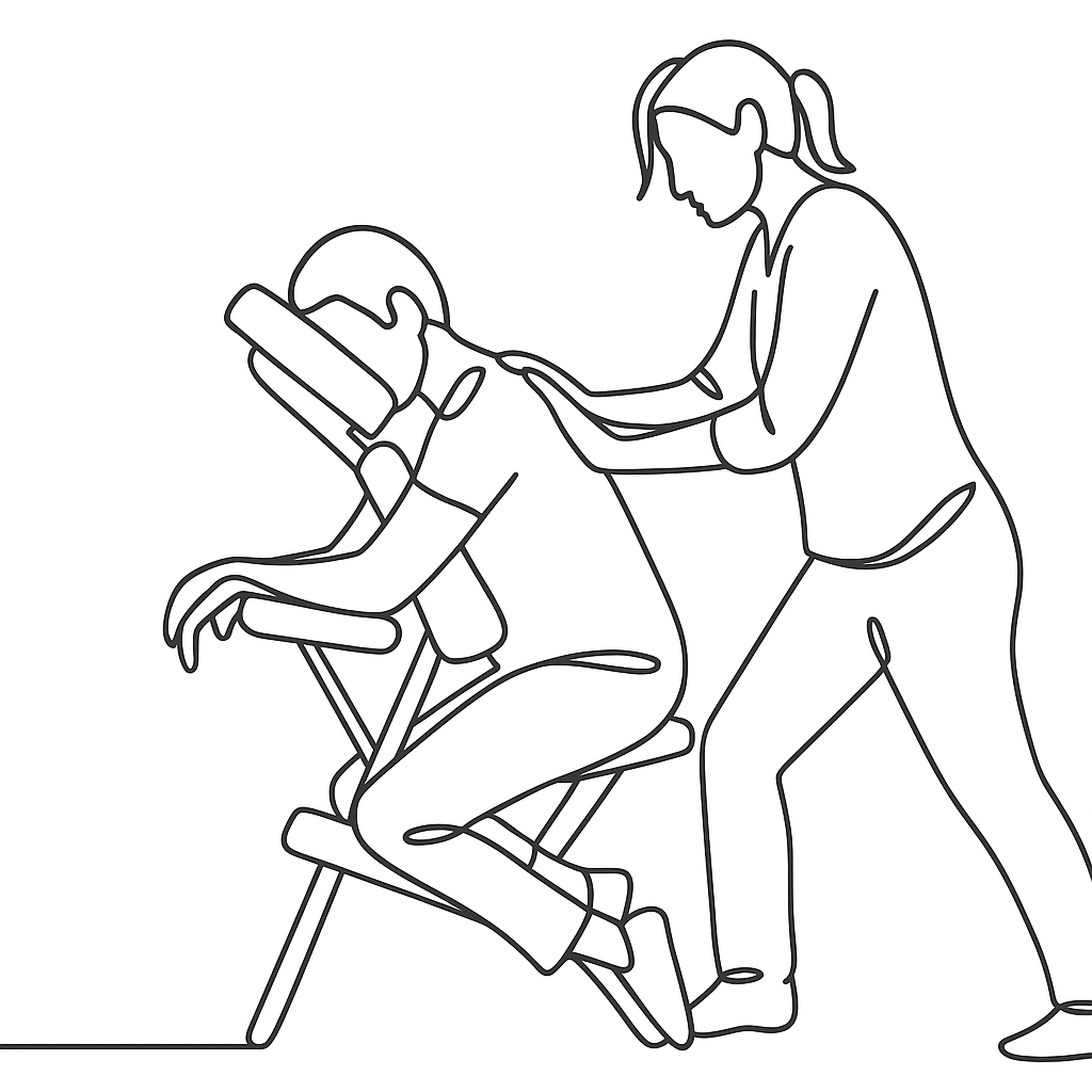 Massage assis-habillé en milieu professionnel